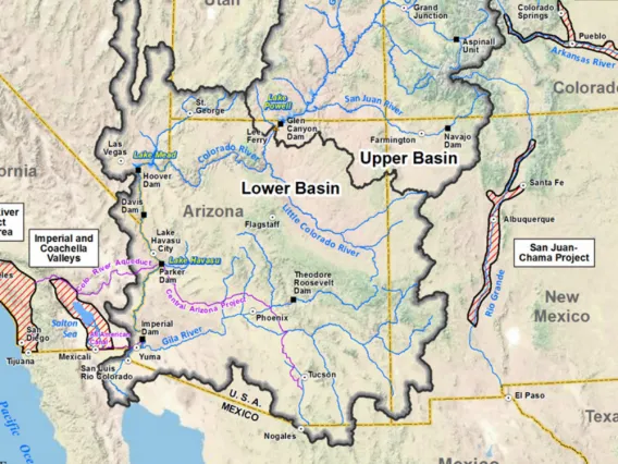 map of lower and upper basin