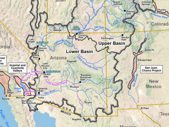 map of lower and upper basin