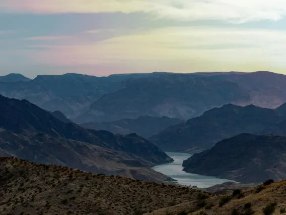 picture of mountains at sunset