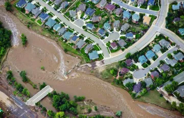 birds eye view of a suburban develpment